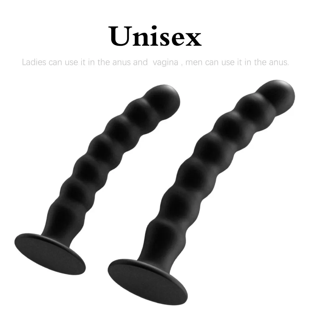 Silicone Butt Plug - 7 Pull Beads Anal Dildo G Spot Prostate Massager