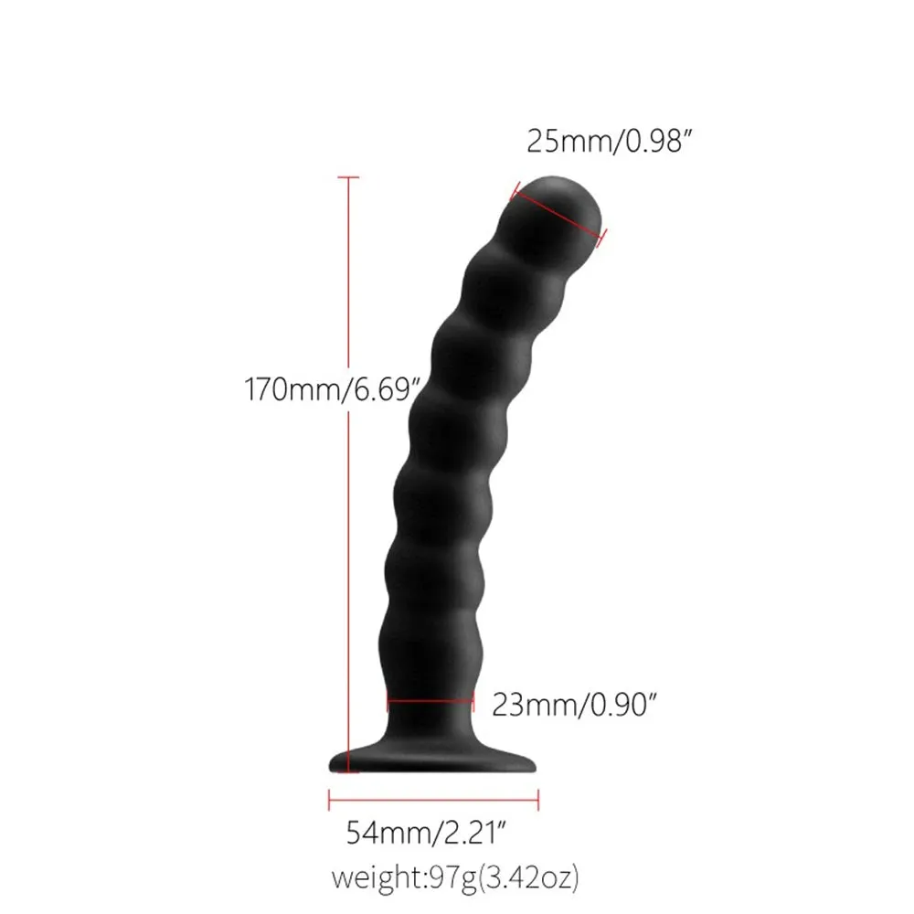 Silicone Butt Plug - 7 Pull Beads Anal Dildo G Spot Prostate Massager