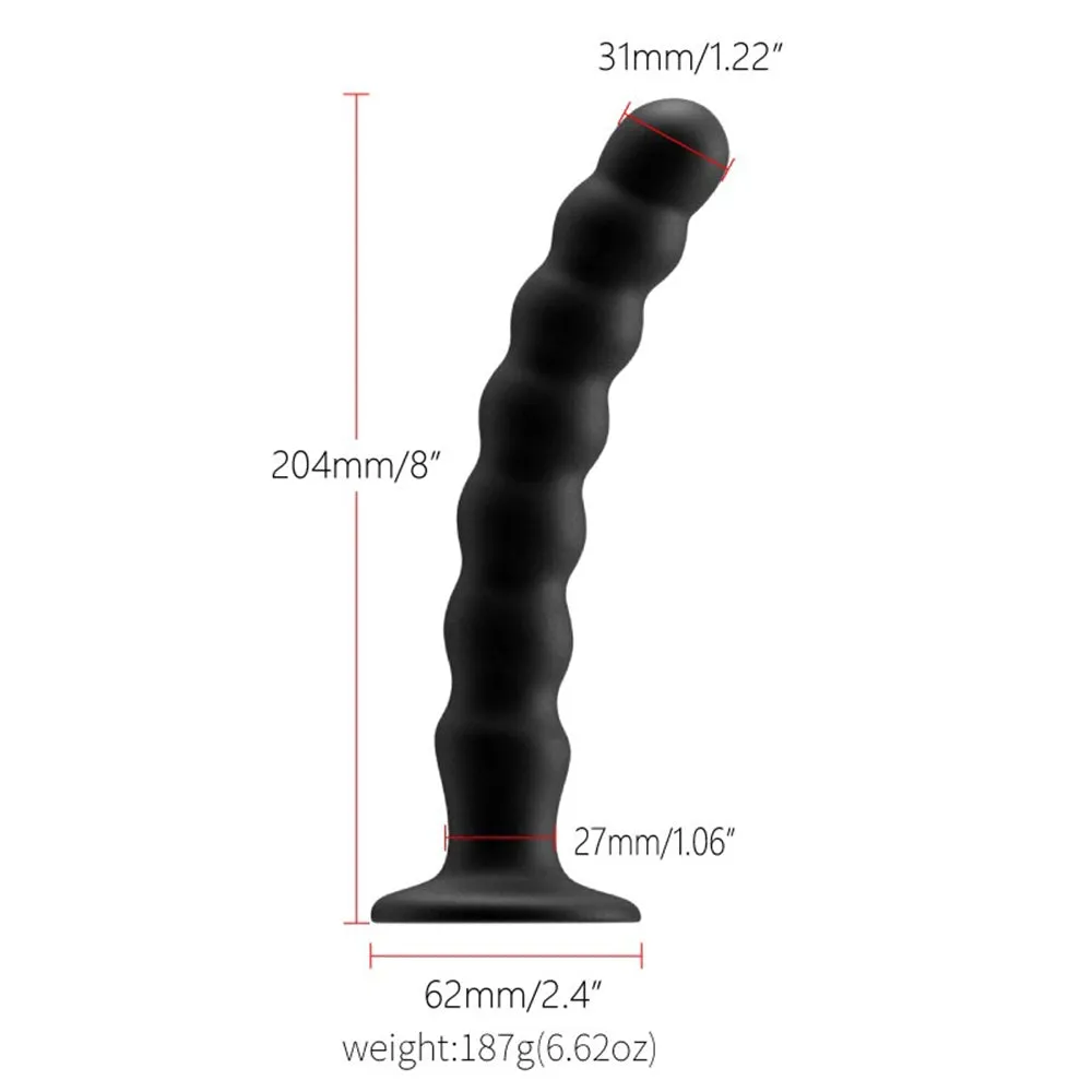 Silicone Butt Plug - 7 Pull Beads Anal Dildo G Spot Prostate Massager