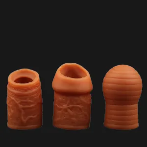 Silicone Cockring Penis Sleeve - Realistic Blocking and Restoring Ring Set Sex Toys for Men