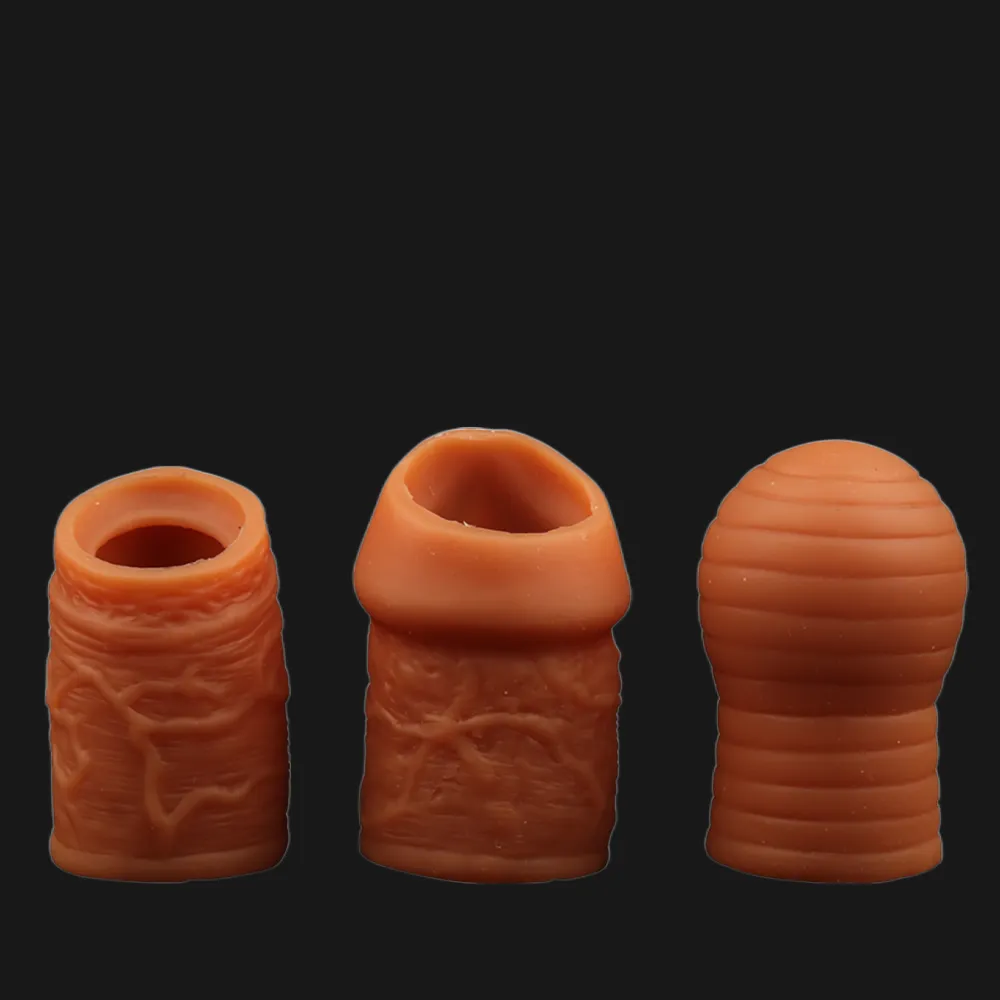 Silicone Cockring Penis Sleeve - Realistic Blocking and Restoring Ring Set Sex Toys for Men
