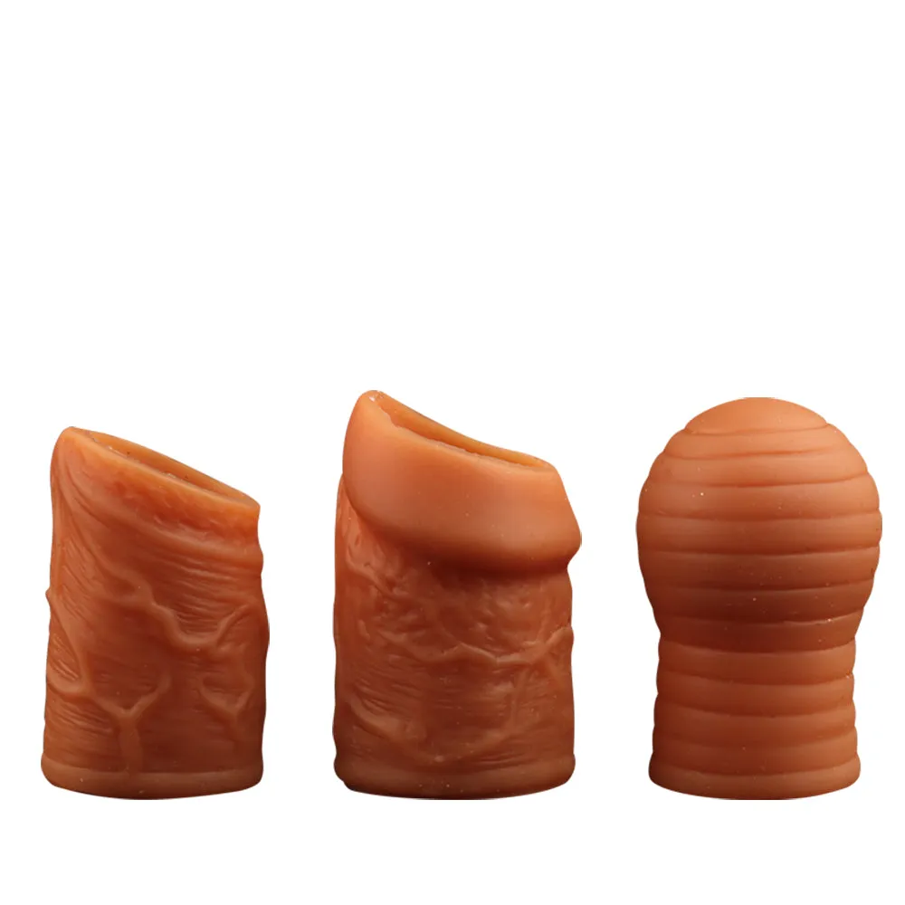 Silicone Cockring Penis Sleeve - Realistic Blocking and Restoring Ring Set Sex Toys for Men
