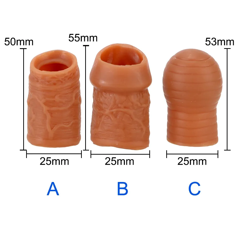 Silicone Cockring Penis Sleeve - Realistic Blocking and Restoring Ring Set Sex Toys for Men