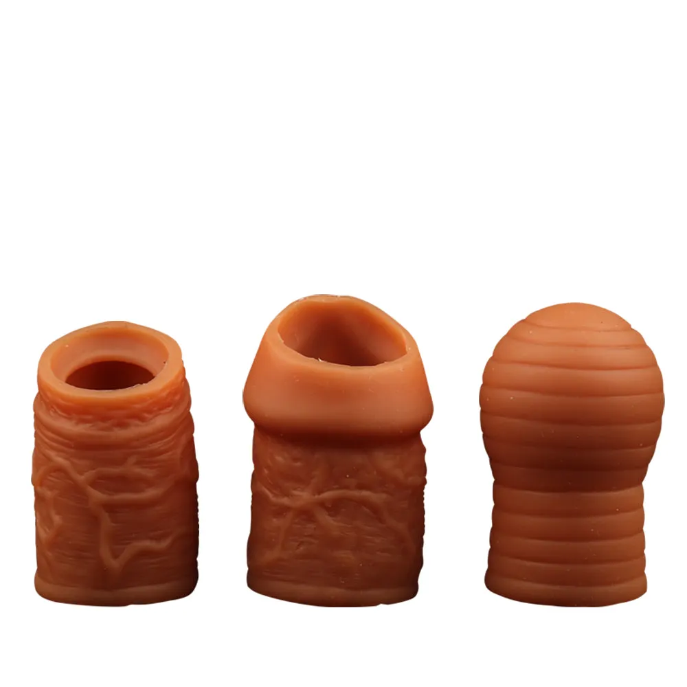 Silicone Cockring Penis Sleeve - Realistic Blocking and Restoring Ring Set Sex Toys for Men