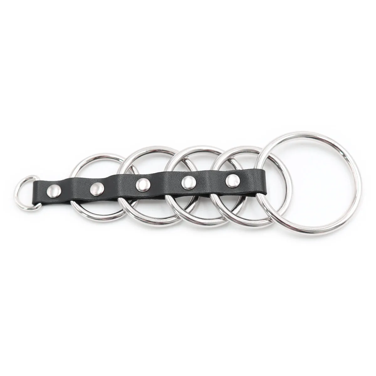 Spartacus  Fetish Cock Ring | 5 Rings | Chrome | Vegan Leather