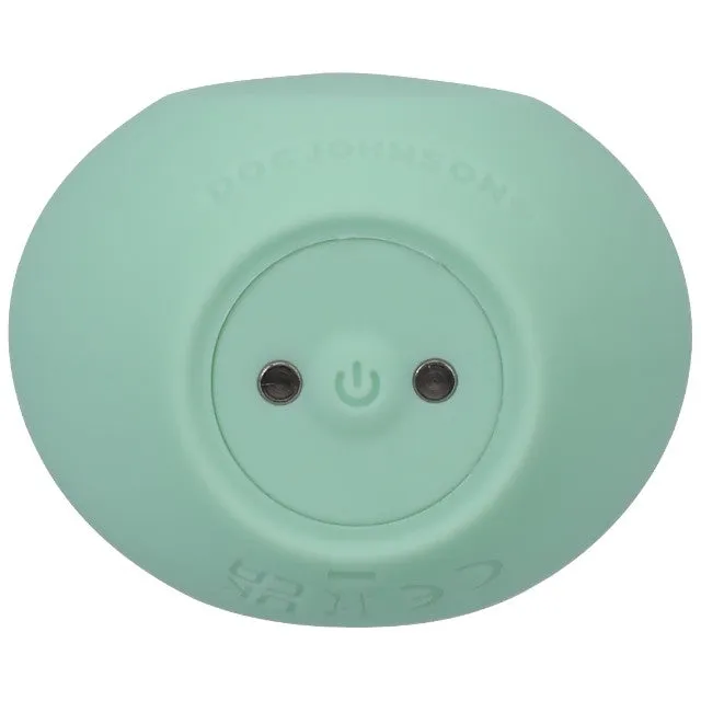 Stimulator clitoris DOC JOHNSON Ritual Chi. din silicon moale. 10 funcții de vibrație. rezistent la apă. verde turcoaz