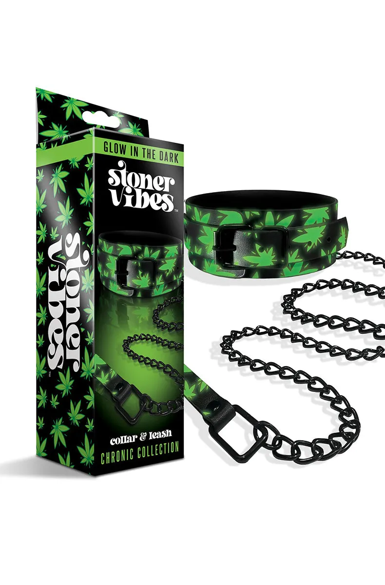 Stoner Vibes Glow In The Dark Collar and Leash