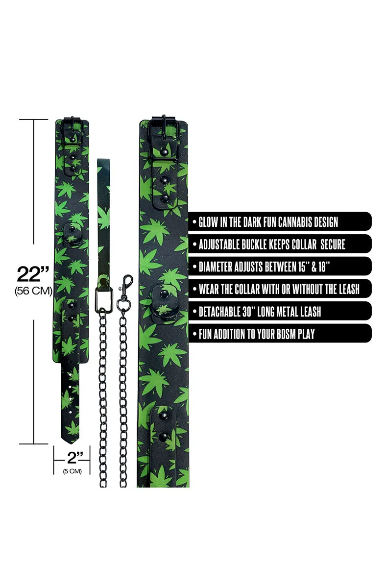 Stoner Vibes Glow In The Dark Collar and Leash