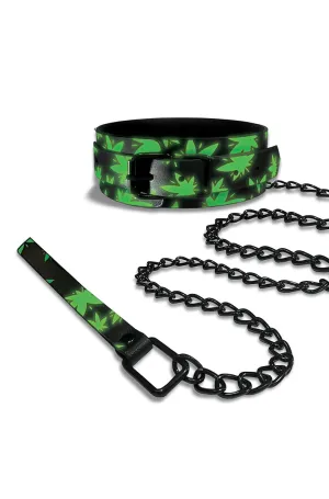 Stoner Vibes Glow In The Dark Collar and Leash