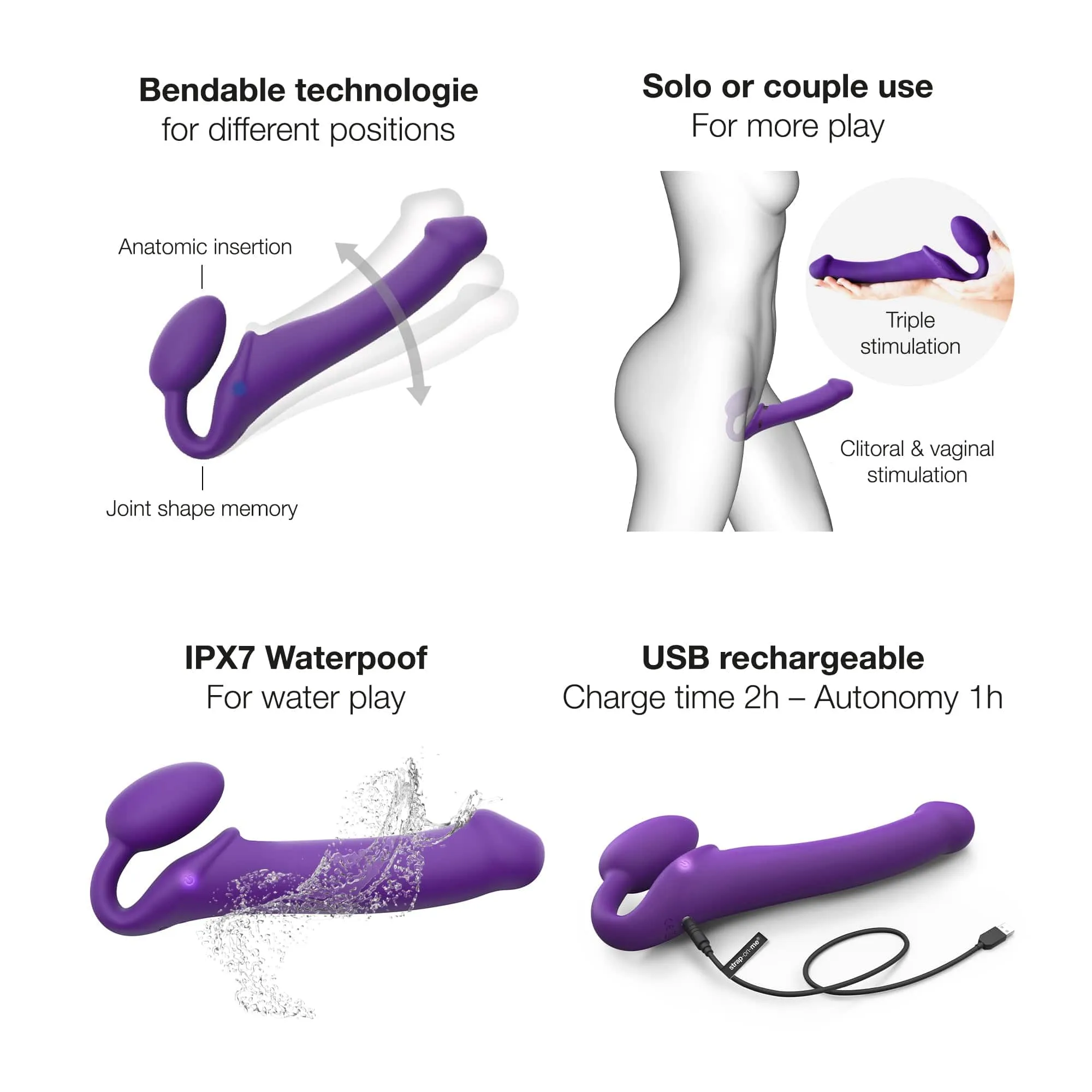 Strap On Me Vibrating Bendable Strap-On XL