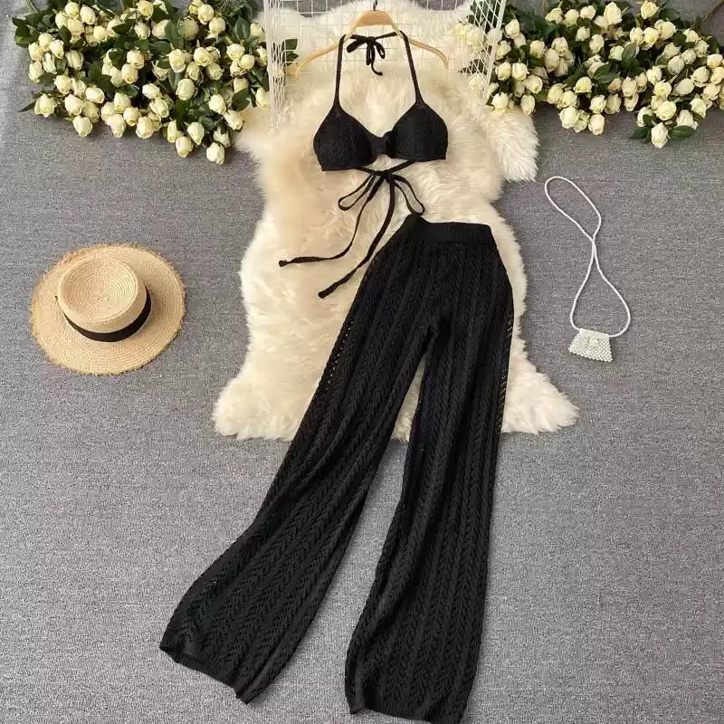Two Piece Crochet Beachwear Resort Set