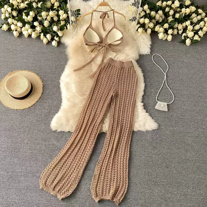 Two Piece Crochet Beachwear Resort Set