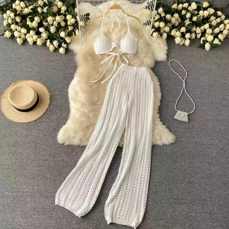 Two Piece Crochet Beachwear Resort Set