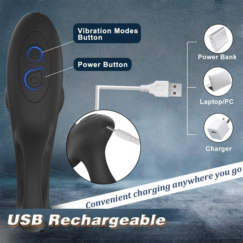 Vibrating Anal Beads Butt Plug - 8-inch Dildo Anal Plug Sex Toys for Men Women