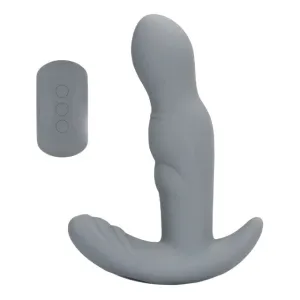 Vibrator anal LOVELINE Rotating Prostate Stimulator with Remote Control. cu telecomandă. funcție de rotație. 10 funcții de vibrație. gri