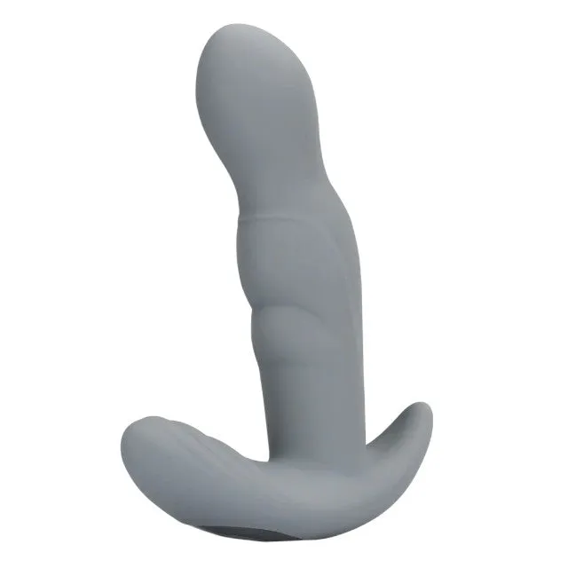 Vibrator anal LOVELINE Rotating Prostate Stimulator with Remote Control. cu telecomandă. funcție de rotație. 10 funcții de vibrație. gri