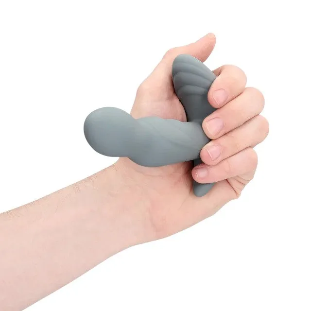 Vibrator anal LOVELINE Rotating Prostate Stimulator with Remote Control. cu telecomandă. funcție de rotație. 10 funcții de vibrație. gri