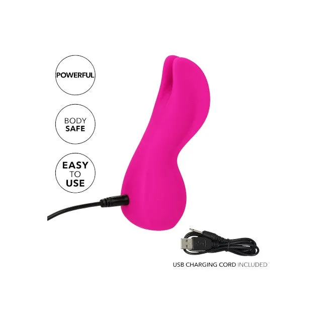 Vibrator CALEXOTICS Cascade Flutter. pentru stimularea clitorisului și labiilor. 10 funcții de vibrație. rezistent la apă IPX7. roz
