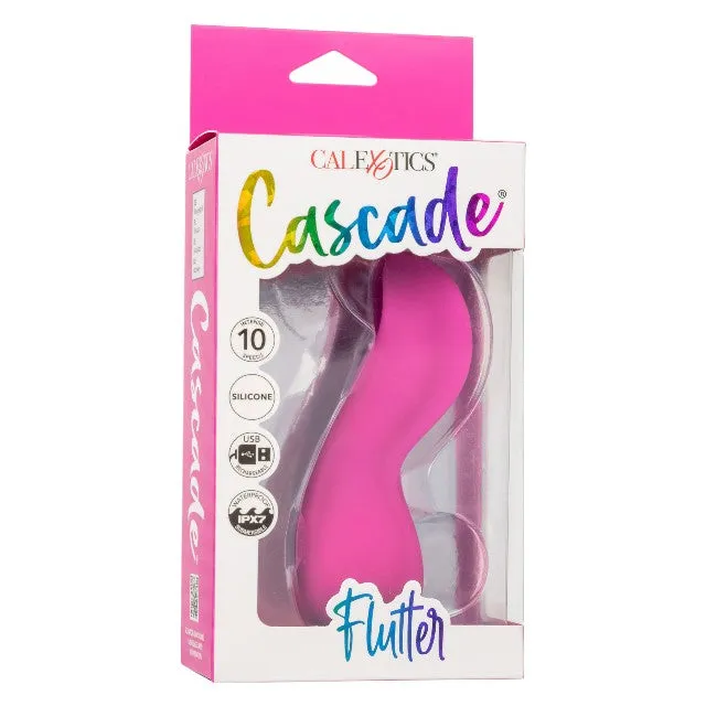 Vibrator CALEXOTICS Cascade Flutter. pentru stimularea clitorisului și labiilor. 10 funcții de vibrație. rezistent la apă IPX7. roz