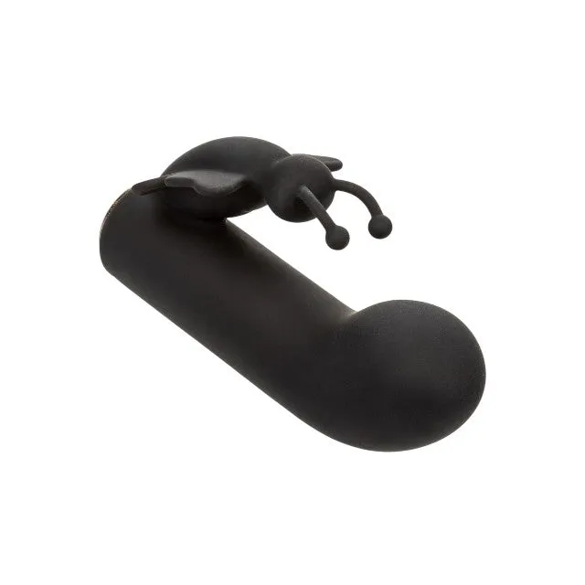 Vibrator CALEXOTICS Raven Butterfly. cu stimulator dublu pentru clitoris și punctul G. 10 funcții de vibrație. rezistent la apă IPX7. negru
