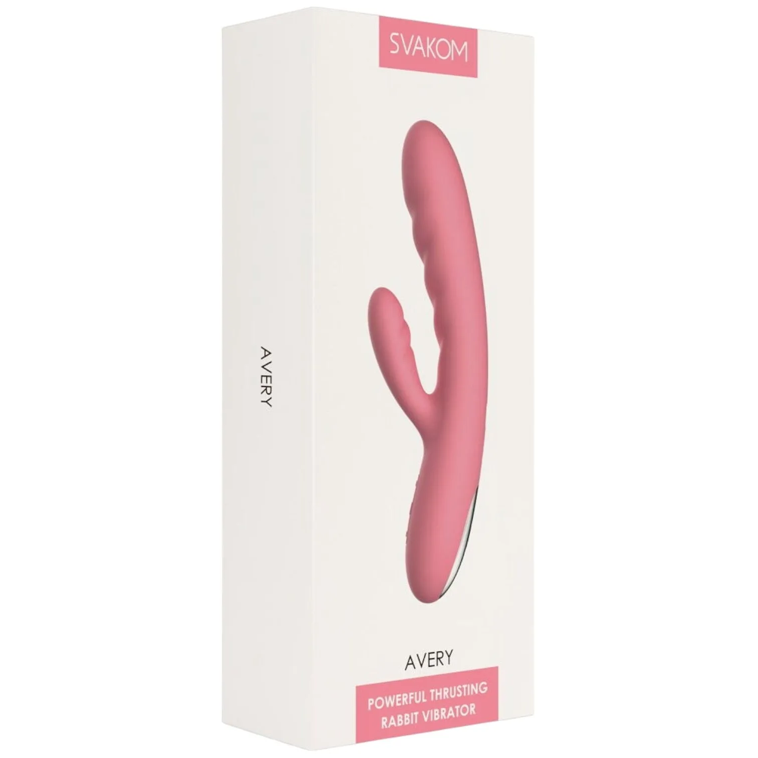Vibrator rabbit SVAKOM AVERY. pentru clitoris și punctul G. 5 funcții de penetrare automată. 5 funcții de vibrație. roz