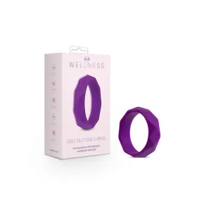 Wellness Geo Silicone Cockring Purple
