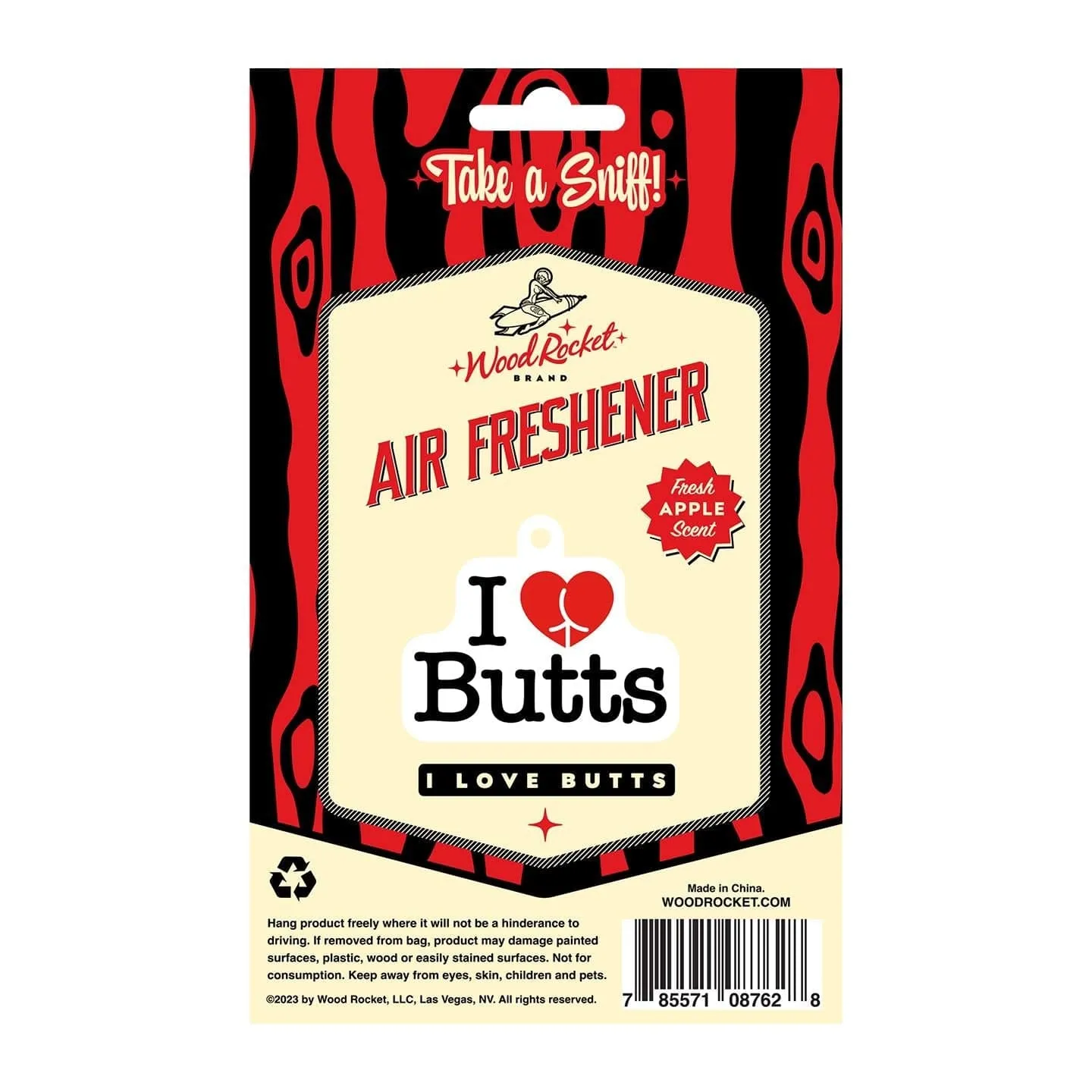 Wood Rocket I Love Butts Air Freshener